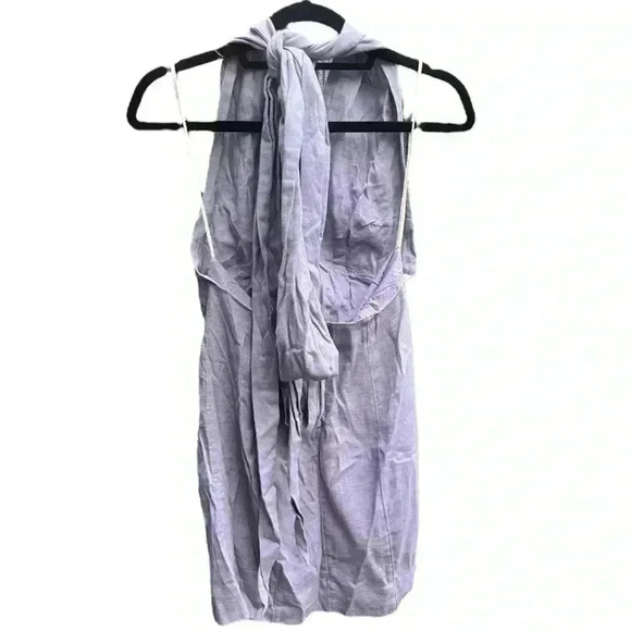 Free people lavender Xsm mini dress open back halter tie extra small - Picture 2 of 5